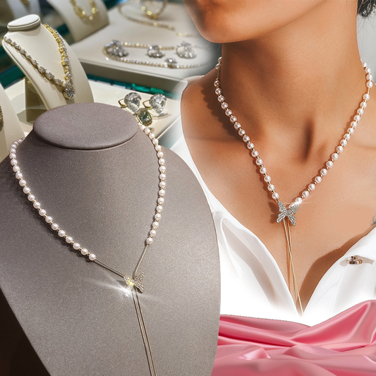Olivia® Collar Pearl Butterfly Ajustable