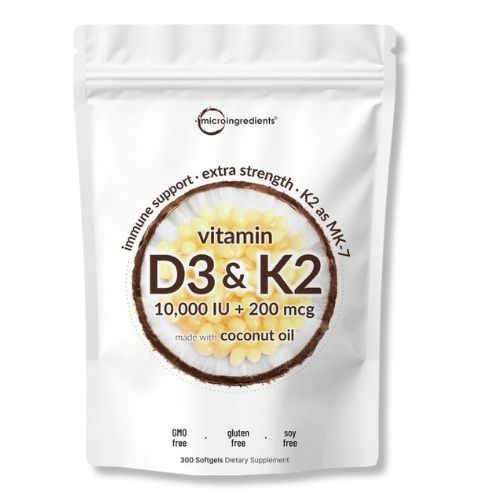 Vitamina D3 & K2 con Aceite de Coco | Microingredients®