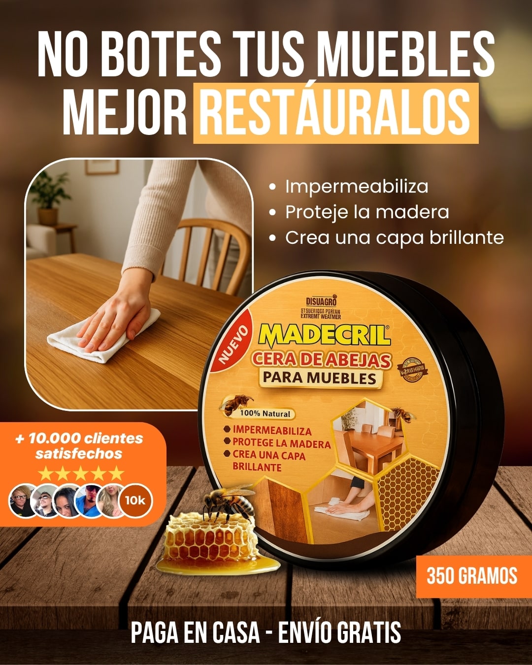 Madecril® Restaurador y protector de madera 350g