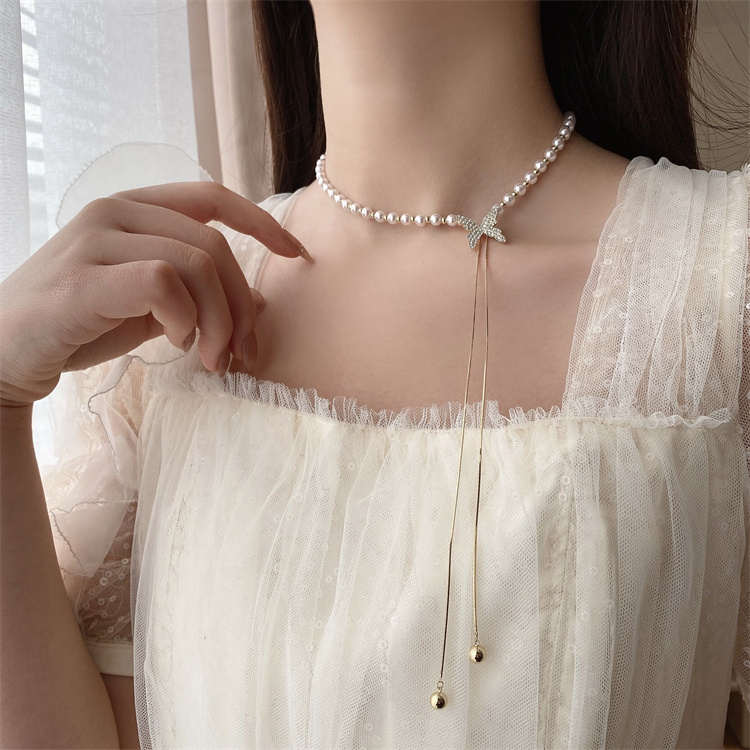 Olivia® Collar Pearl Butterfly Ajustable