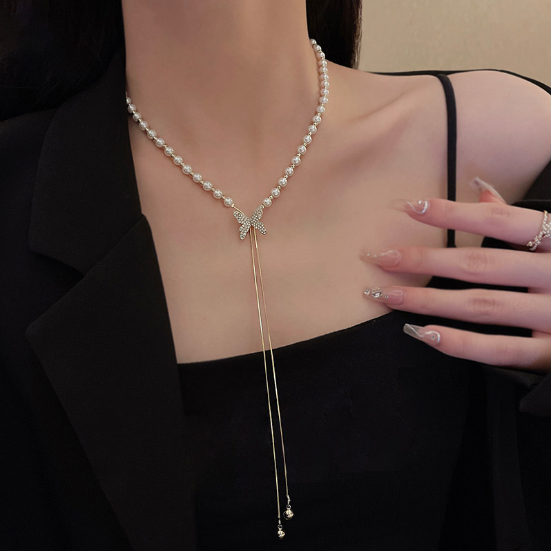 Olivia® Collar Pearl Butterfly Ajustable