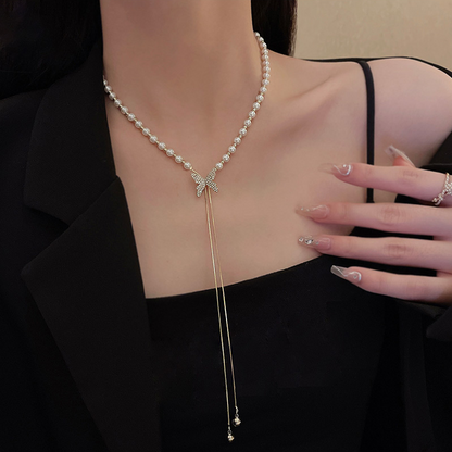 Olivia® Collar Pearl Butterfly Ajustable